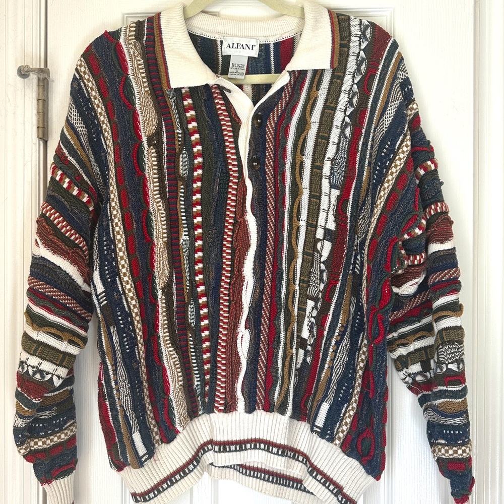Vintage Alfani Coogi Style Sweater Size Large